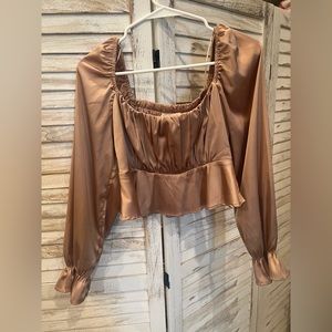 Gold long sleeve blouse